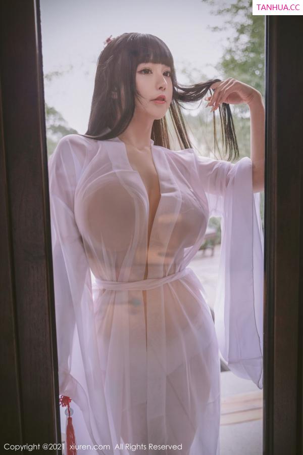 朱可 barbie可儿 洁白迷人朱可儿 薄纱古风外拍系列第19张图片